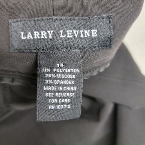 2 Pair Larry Levine Women’s Pants Size 14 Black & Blue Flare Leg Flat Front Zip - Picture 13 of 13