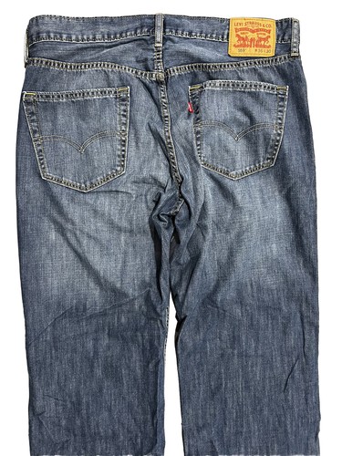Levi's 559 Men's Jeans 36x30 Relaxed Straight Dark Wash Blue Jeans 100% Cotton - Picture 4 of 8