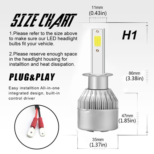 For Subaru Outback 2000-2004 6x LED Headlight Fog Light Bulbs Combo Kit 6000K - Picture 6 of 9