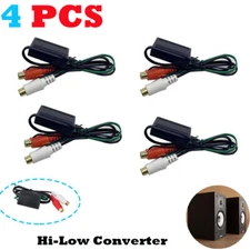 4pcs Speaker to 2 RCA Line Output Converter In Out High Low 2024 USA