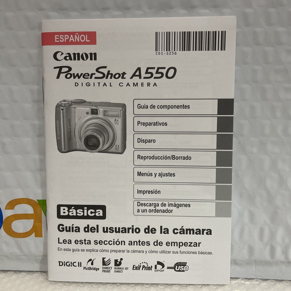 Canon Powershot A550 Digital Camera User Manuals Basic & Advanced