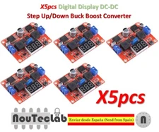 5pcs Digital Display DC-DC Step Up Down Buck Boost Converter LM2577S LM2596S