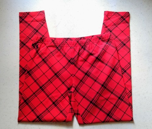 Polo Ralph Lauren Girls Plaid Stretch Jersey Legging Red & Black Size XL 16 NWT - Picture 4 of 7