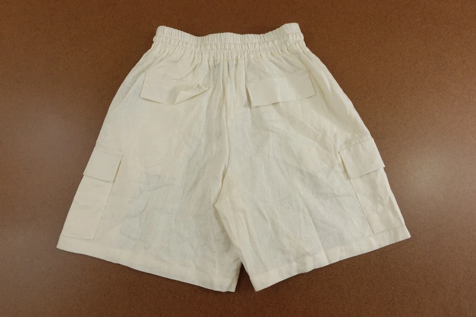 Pantalones Cortos Forever 21 Mujer Talla XS Crema Tiro Alto 7" Entrepierna Carga Nuevos con Etiquetas Foto 4 de 4