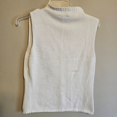 Lilly Pulitzer Vintage weiß Strick ärmellos Pullover Bluse Medium - Bild 5 von 8