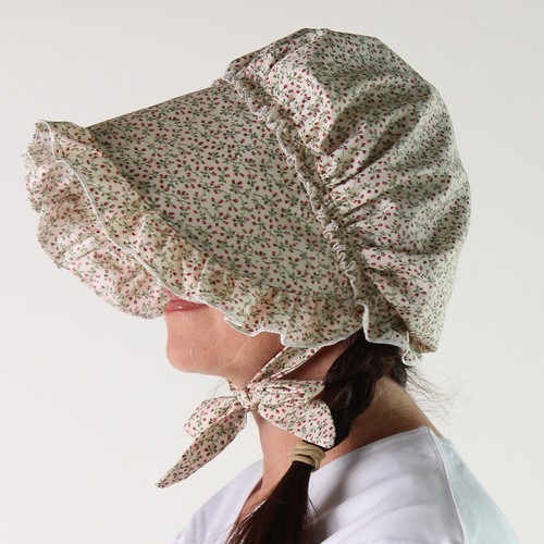 Girls Deluxe Bonnet Girls 4-8 Years Cream Floral Calico - Picture 6 of 9