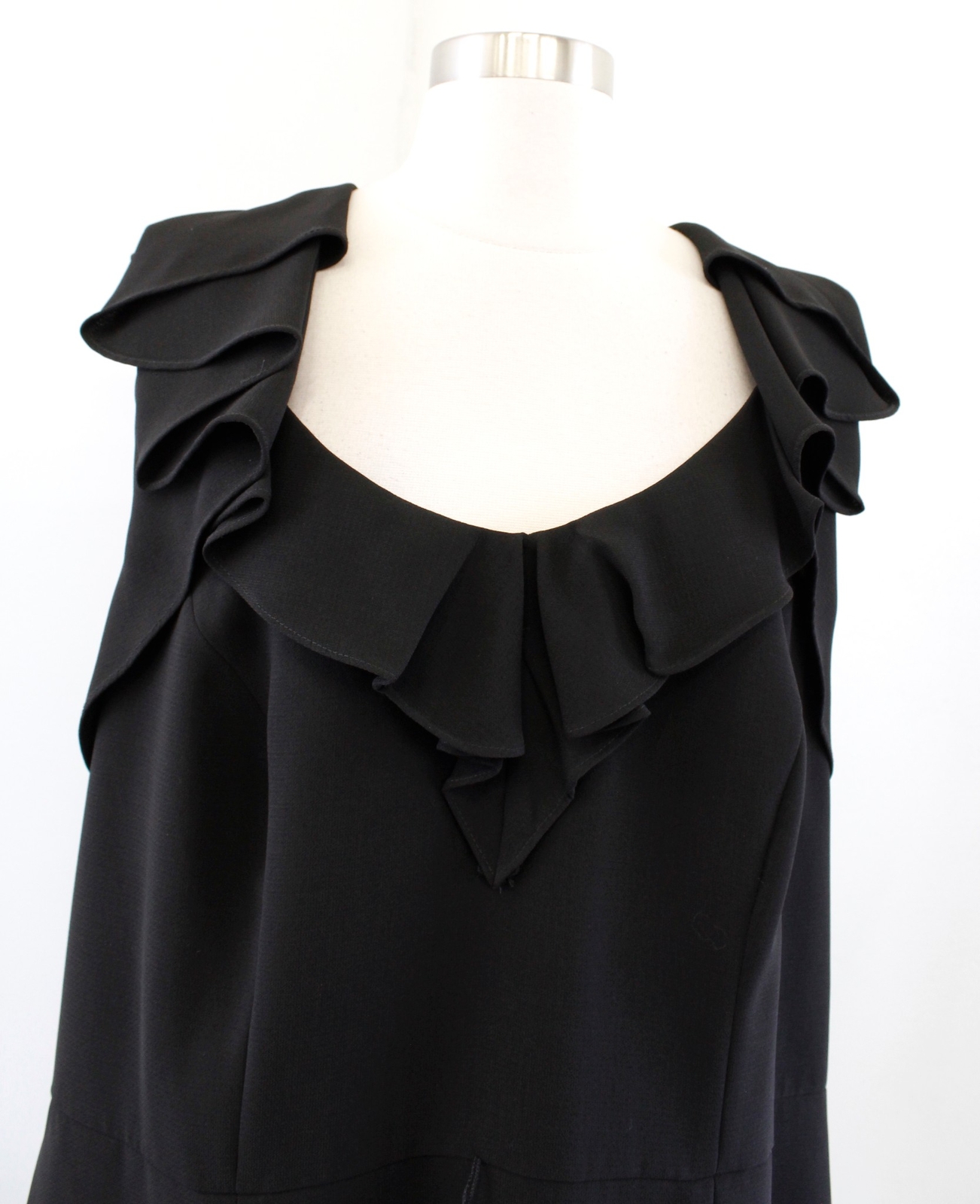 Calvin Klein Womens Solid Black Ruffle Neckline S… - image 3
