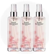 3 Pack Body Fantasies Pure Baby Shampoo Fantasy Body Spray 4 oz
