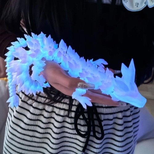 3D Printed Crystal Gem Dragon Model Flexible Decoration - Picture 4 of 17