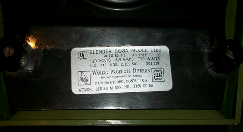 Avocado 70's Waring Blender 1186 Solid State CCW-8 USA "MOTOR BASE ONLY" TESTED - Picture 6 of 8