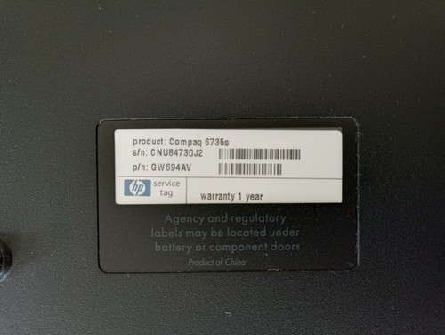 HP COMPAQ 6735S LAPTOP PC SPARES or REPAIRS 15.4" Laptop AMD Turion NOTEBOOK - Picture 8 of 14