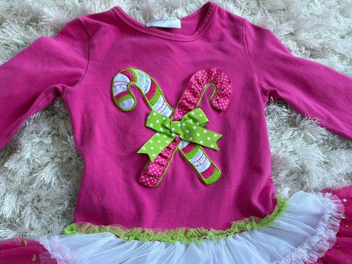 Emily Rose Girls, Pink Candy Cane Tulle Dress/Pant Set, 5, Good Condition - Picture 3 of 20