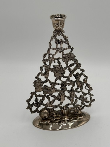 International Silver Co. Christmas Tree Candle Stick Holder Silver Plated 10” - Picture 2 of 5