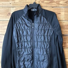 New balance women’s black lightweight fleece and quilted full zip front jacket L