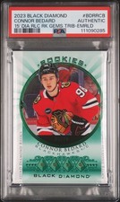 2023-24 UD Black Diamond Connor Bedard Rookie Gems Quad Diamond Emerald /10 PSA