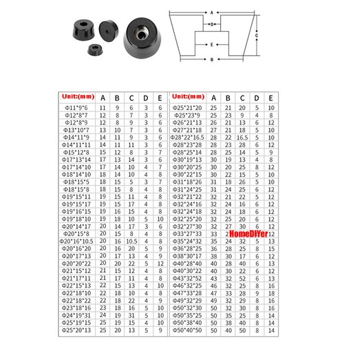 Black Rubber Feet Pads With Washers Rubber Bumpers Anti-Vibration Foot Damping - Picture 2 of 73