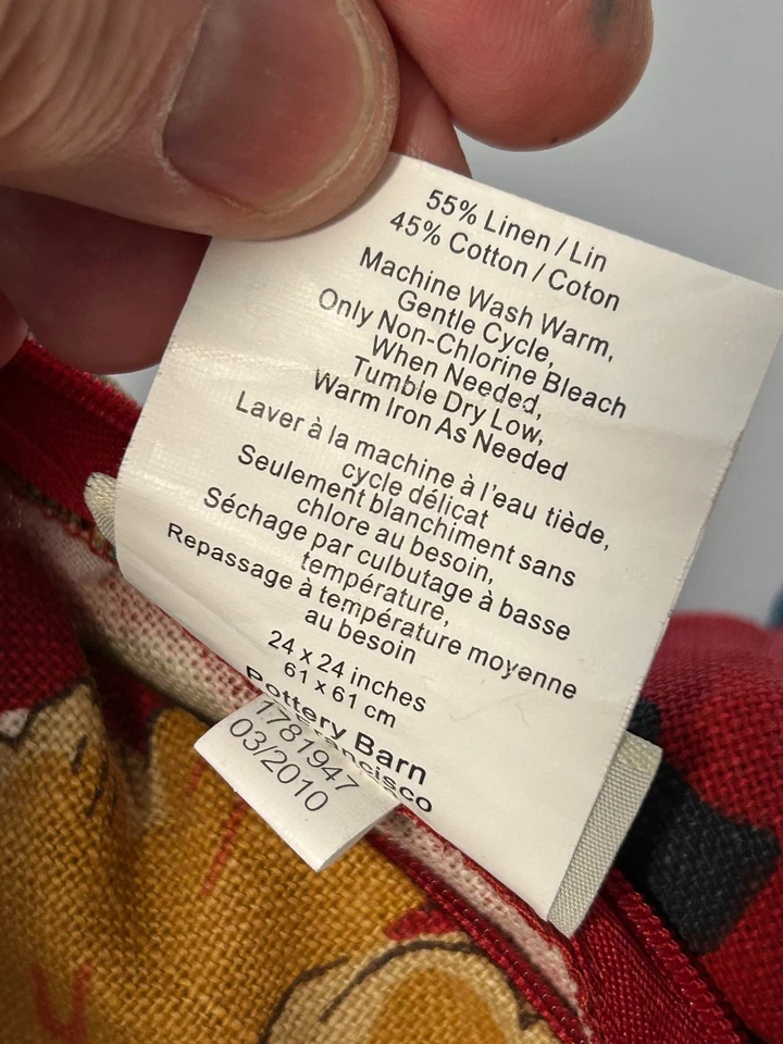 Pottery Barn Brighton Chinoiseries pájaro rojo floral 24 pulgadas juego de fundas de almohada 2 nuevas Foto 4 de 4