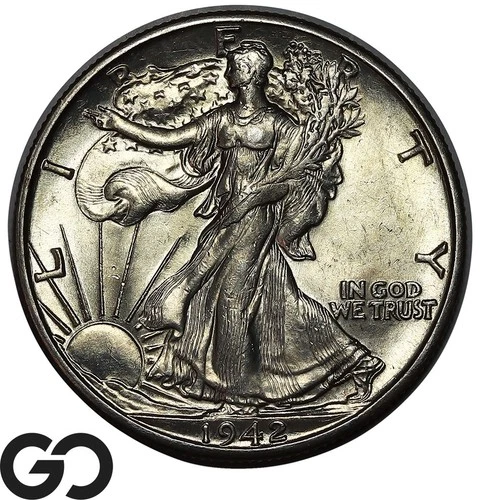 1942-D Walking Liberty Half Dollar, Gem BU++