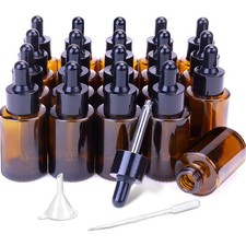 1 oz Amber Glass Dropper Bottles, 30ml Essential Oil Jars, 30 ml Bottle with ...