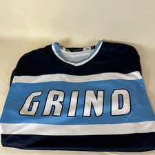 Men's Champro V-Neck Blue and White Jersey Sporty Shirt Sports Athletic GRIND