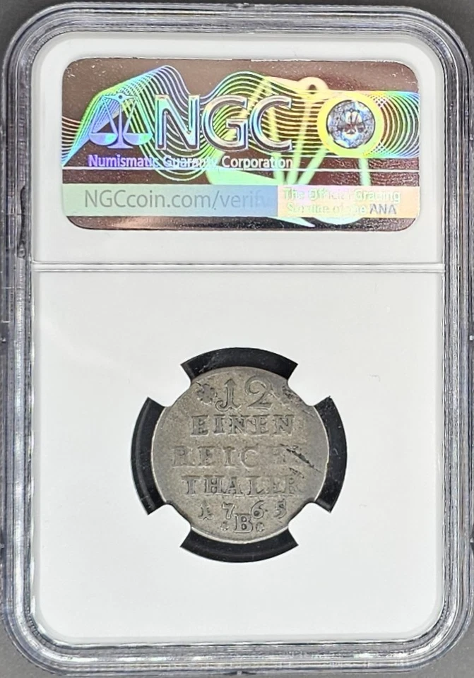 1765-B Prussia 1/12 T NGC AG 3 - Image 3 of 4