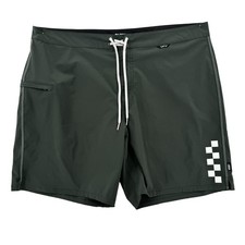 Vans Board Shorts Mens 38 Green Checker Logo Swim Trunks Quick Dry Surf Beach