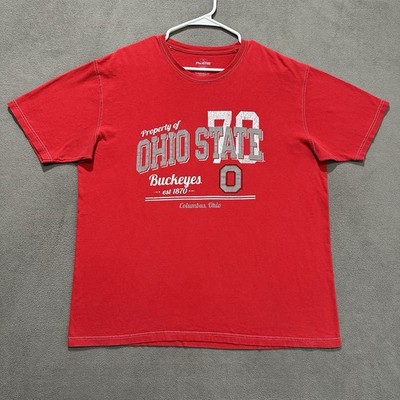 Pro Edge Ohio State Buckeyes T-Shirt Mens XL Red 100% Cotton NCAA Football EUC