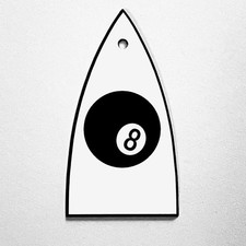 GUITAR TRUSS ROD COVER - Engraved Etched - ESP LTD - 8-BALL Eight Pool - White