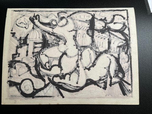 Jo Cain Drawing Painting Study Mid Century Expressionist WPA Artist Famous Rare - Picture 16 of 17