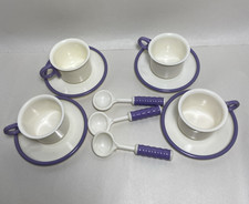Pretend Play Dish Set Party Queen 11 PCS Cup Spoon Saucer VTG 1985 Japan Plastic