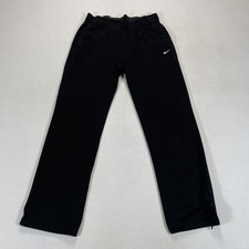 Nike Dri-FIT Track Pants Mens Medium Black Fleece Straight Leg Joggers Running