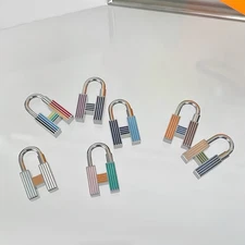 Cadenas 7 Color Quizz Rainbow Multicolor Keychain key ring Charm Padlock Pendant