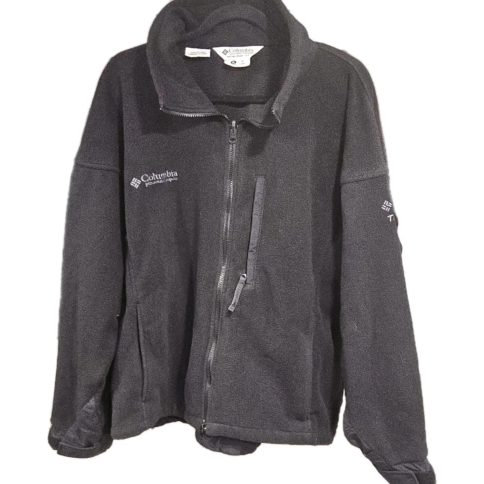 Columbia Titanium Black Jacket Men's XL Full Zip Stand-Up Collar Lightweight