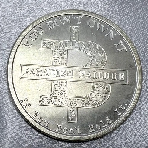 2014 1 oz .999 silver BITCOIN BU SILVER SHIELD Paradigm failure [AO1]
