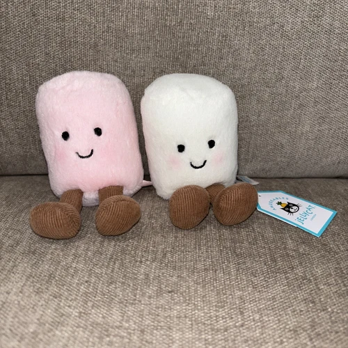 Jellycat AMUSEABLE PINK & WHITE MARSHMALLOWS Soft Cute Plush Authentic NWT - Picture 5 of 5