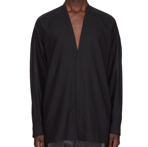 RICK OWENS Hollywood Lido Larry $1205 Black Shirt New And Authentic