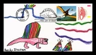 US COVER PTERANDON PREHISTORIC ANIMALS FDC HAND DRAWN HAND COLORED