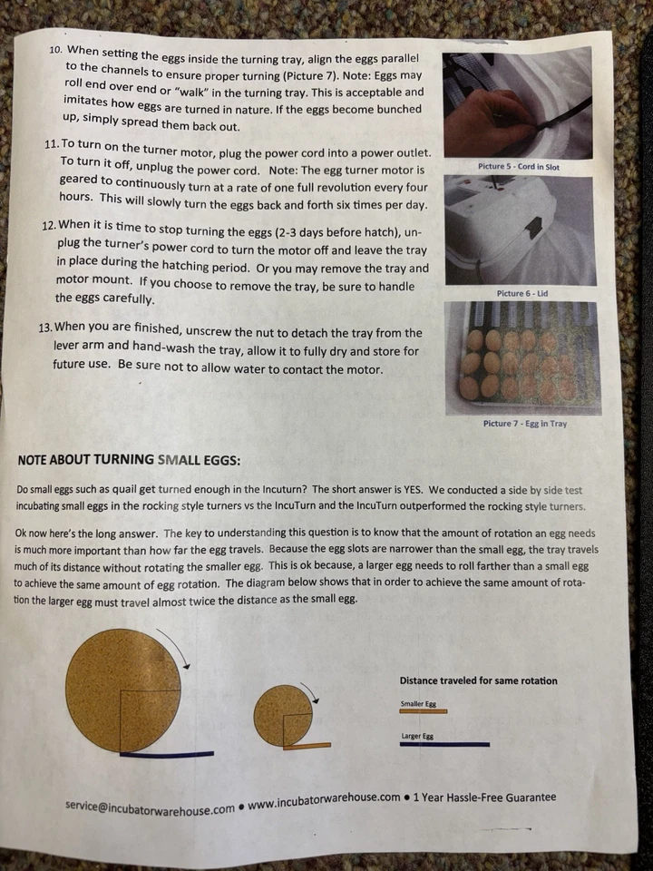 Turner de huevos IncuTurn para incubadora HovaBator Foto 4 de 4