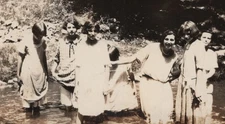 1910s Pretty Women Group Playing Water Creek Friends Portrait Smiling