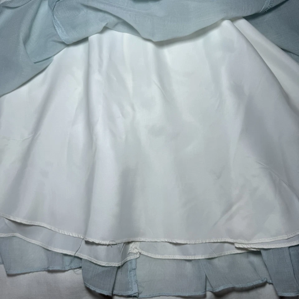 Vintage 70s Gunne Sax Jeune Filles Blue Lace Boho Prairie Dress Girls Size 12 - Image 3 of 4