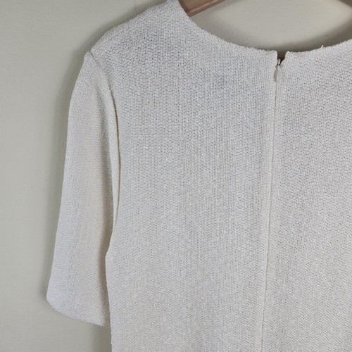 St. John Womens Dress 12 Ivory Knit Knee Lenght Shift Classic Classy Elegant - Picture 12 of 19