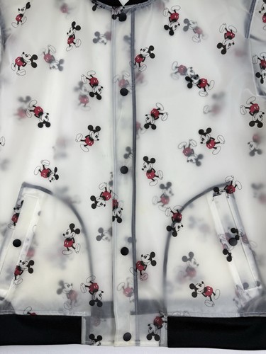Disney Parks Mickey Mouse Rain Bomber Jacket Transparent Frosted Size XL - Picture 4 of 18