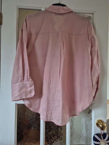 NWT Pink Linen Shirt Size XS BY ZARA - Picture 7 of 8
