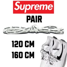 Supreme Shoe Laces White Black AF1  120 cm and 160 cm