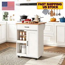 Kitchen Island with Drop Leaf Rolling Storage Cart on Wheels for Kitchen Laundry