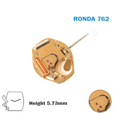 Ronda 762-Swiss Watch Movement- 2 Hands- Height:5.73mm-Without Disk.
