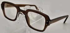Vintage Military USS Eyeglasses Brown Frames 4 1/2 - 5 3/4 Frame Only Men R1