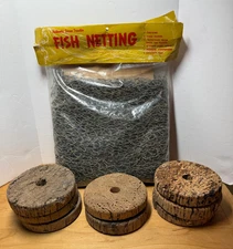 8 Ocean 5" Cork Floats & Fish Net Beach, Weddings Luau Decor Crafts Display