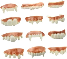 Marrywindix 12 Pieces Gnarly Teeth Gag Ugly Fake Vampire Denture... 