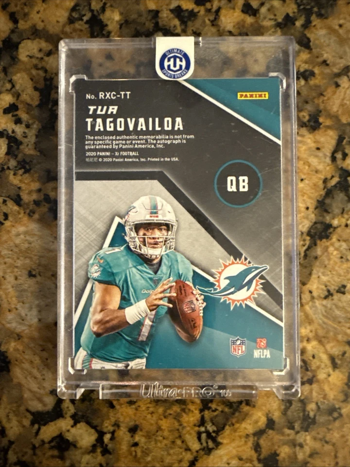 2020 Panini XR Rookie Xcellence Autograph Jersey Tua Tagovailoa #RXC-TT Gold /10 - Image 2 of 2